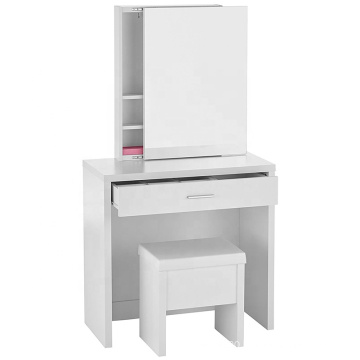 Melamine paper Hidden Mirror Storage White Vanity Set mirrored dresser